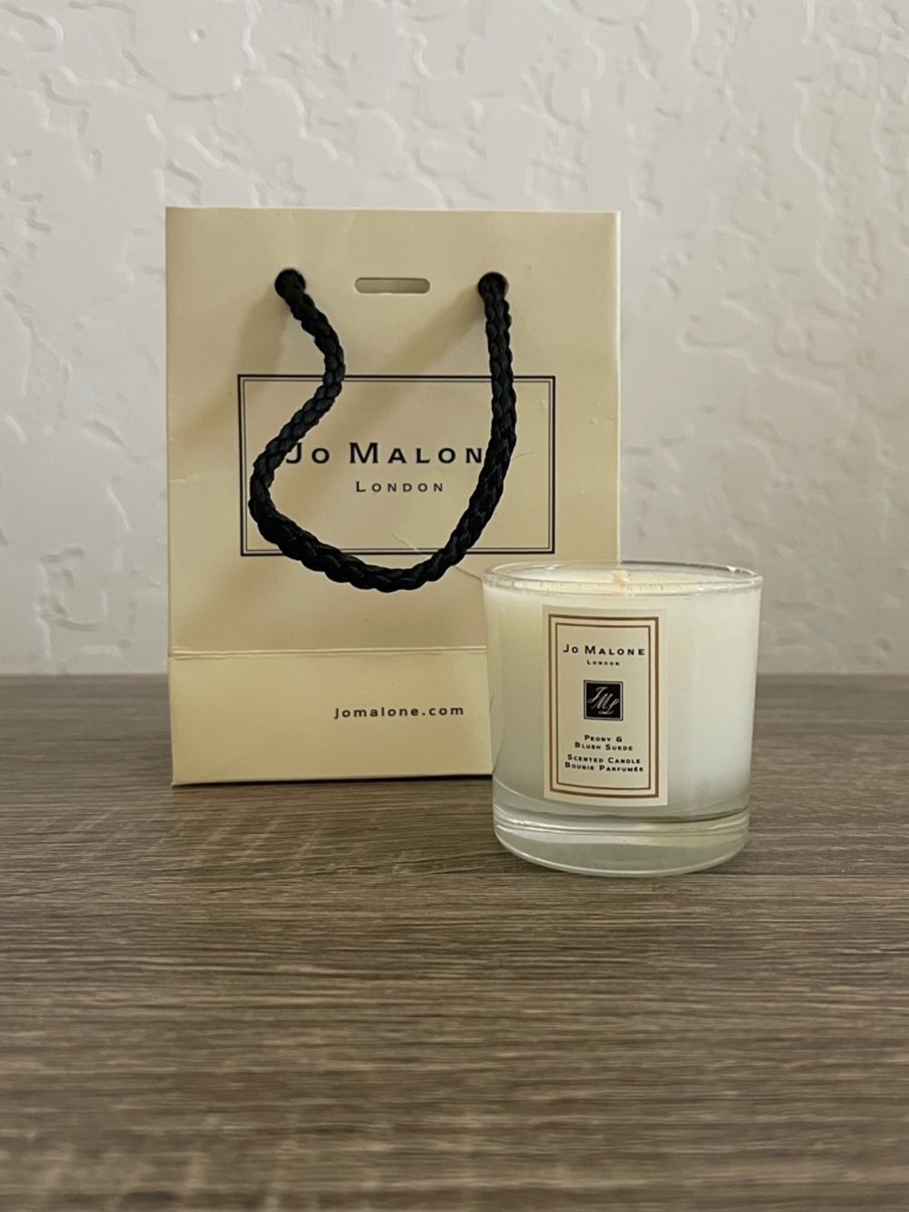 Jo Malone Peony & Blush Suede Mini Candle + Gift Bag New